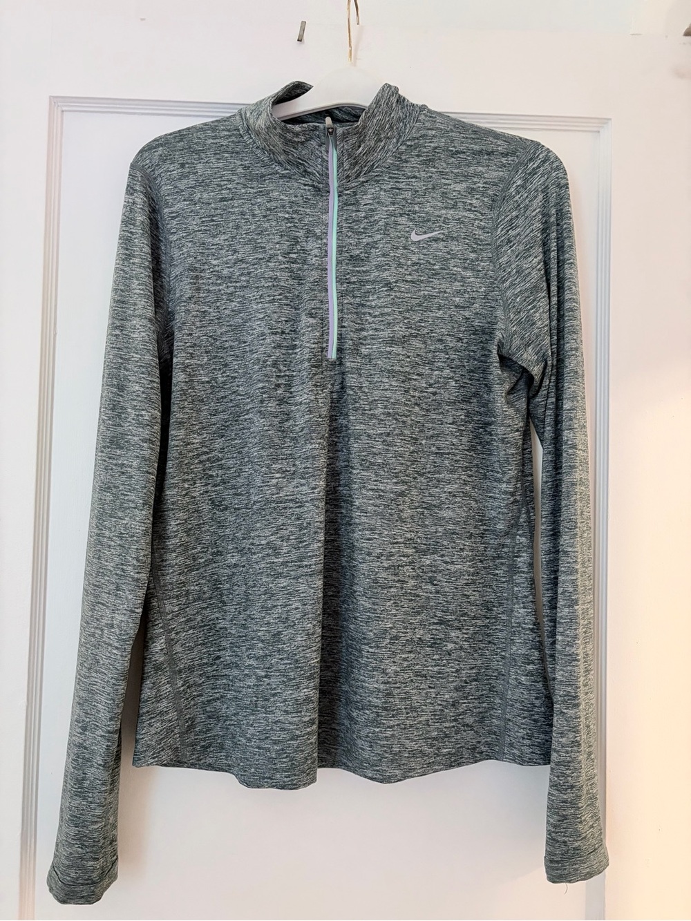 Nike Women's Dri-Fit Heather Gray Quarter-Zip Performance Top